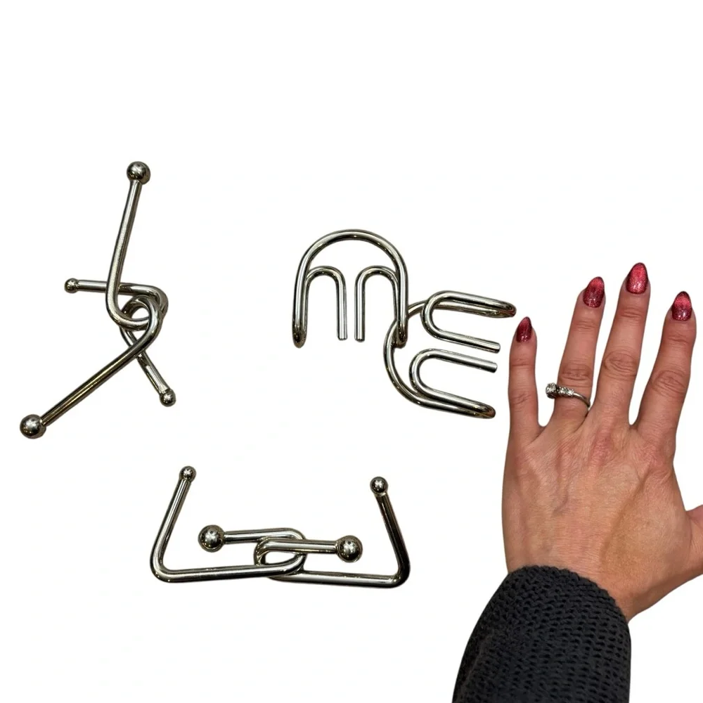 Lot‎ of Three Metal Brain Teaser Puzzles